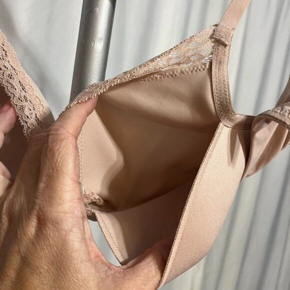 Natori Lightly Lined Lace Trim Bra Beige 30DD - Picture 12 of 12